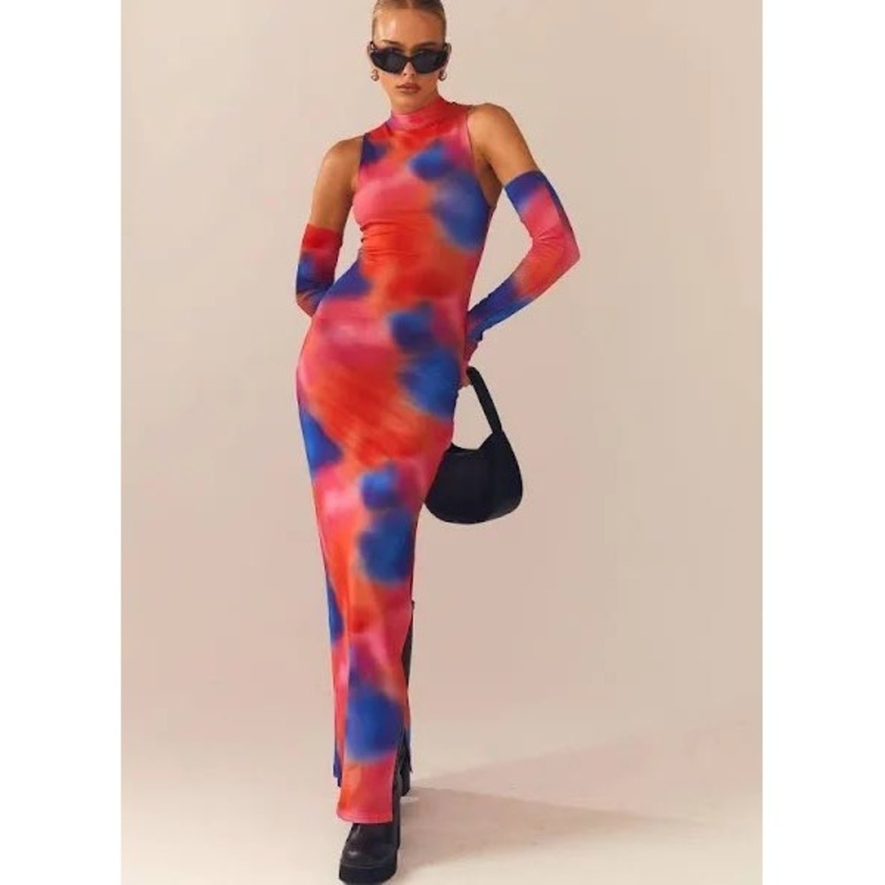 PepperMayo Hell Bound Maxi Dress Thermostatic Mock Neck SleevelesS NWT size‎ 2 - Picture 3 of 10